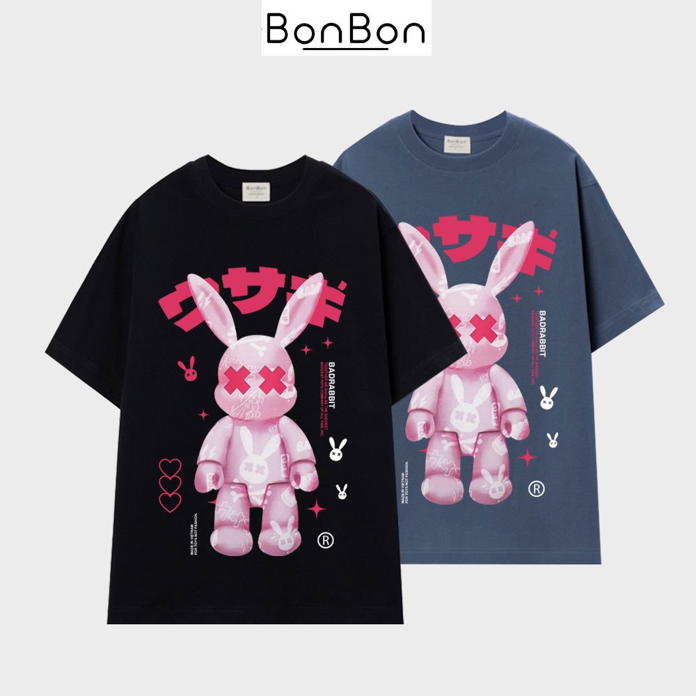 Áo thun thỏ Rabbit, áo phông unisex form rộng 100% cotton, co giãn 2 ...