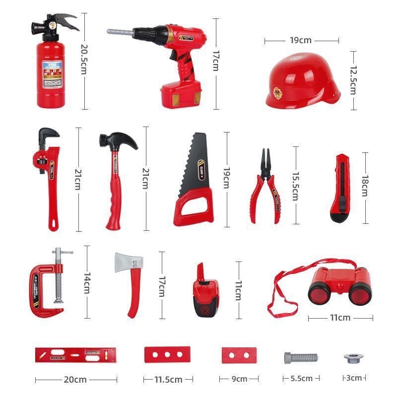 33 Chi Tiết - Đồ chơi oto xe cứu hỏa có nhạc đèn kèm bình xịt, quà tặng sinh nhật cho bé