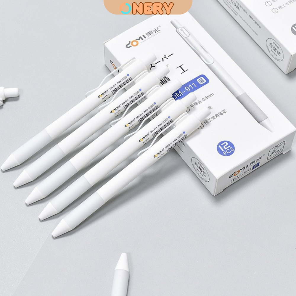 Combo 10 bút bi bấm DOMI cao cấp - Ngòi 0.5mm - nét đều chữ đẹp ONERY
