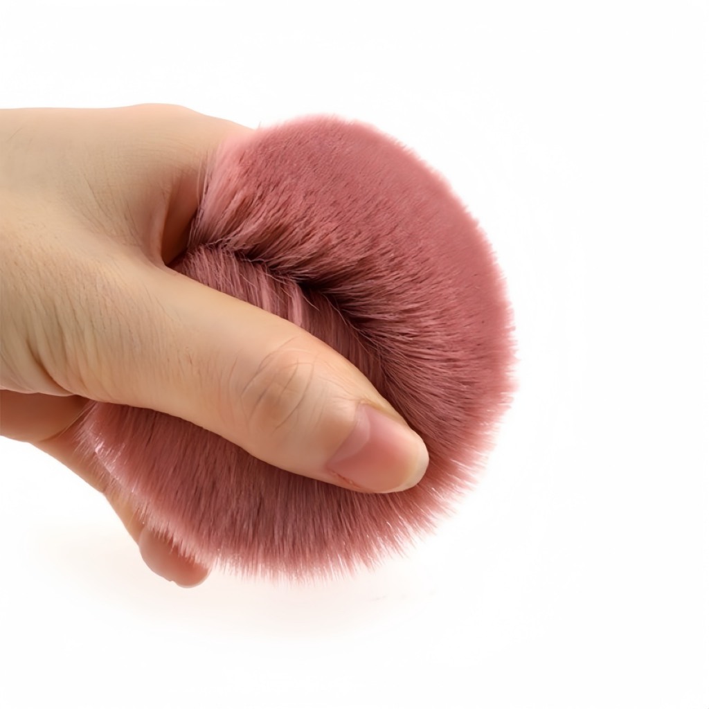 [GIÁ TỐT] Chổi phủi bụi nail cán ngắn lông hồng – cọ phủi bụi nail chuyên dụng lông dày, mềm mượt