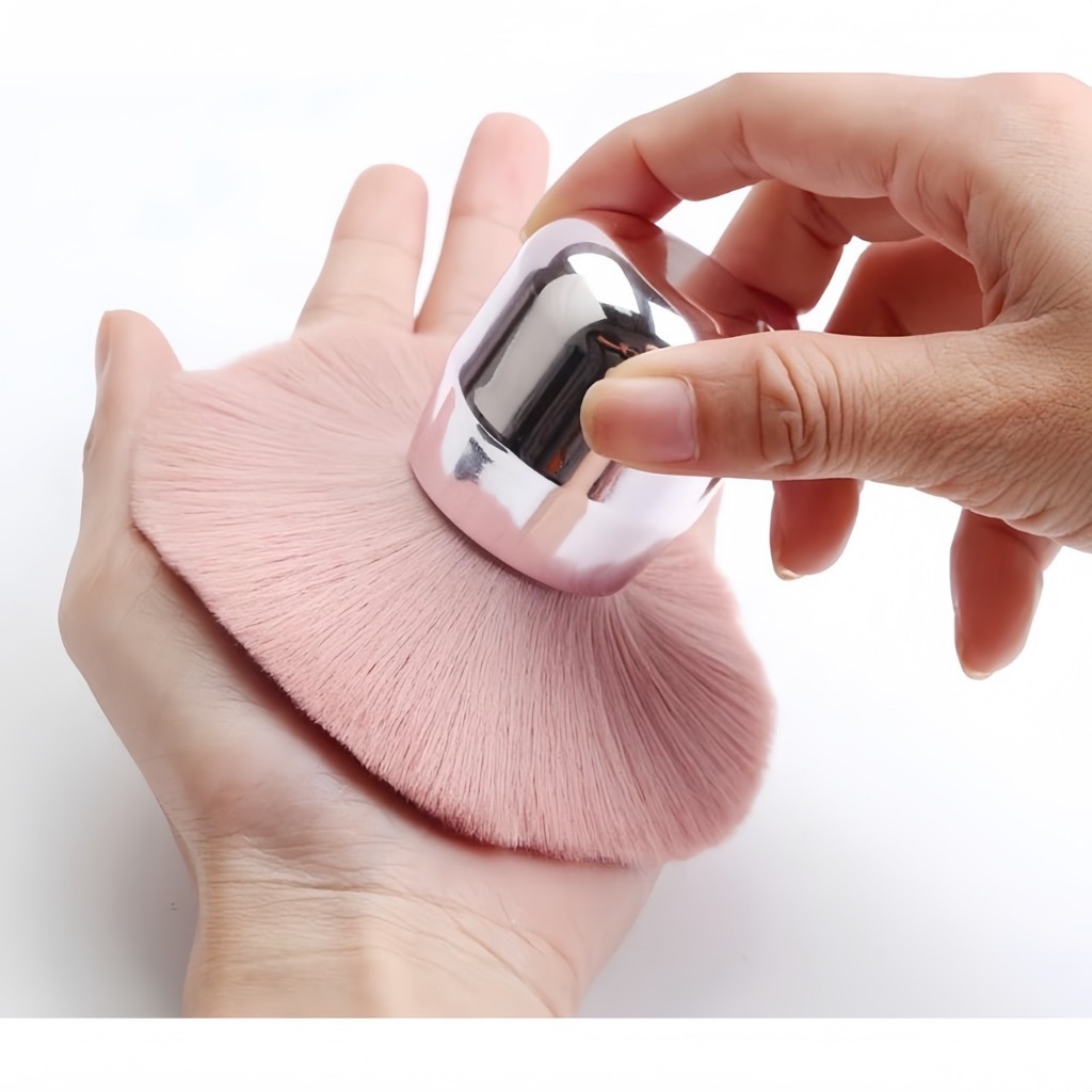 [GIÁ TỐT] Chổi phủi bụi nail cán ngắn lông hồng – cọ phủi bụi nail chuyên dụng lông dày, mềm mượt