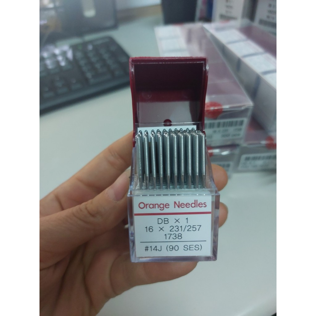 Kim Máy May DBx1 ORANGE NEEDLES – Hàn Quốc, Dành Cho Máy 1 Kim Công Nghiệp Cơ & Điện Tử (Vỉ 10 Cây)