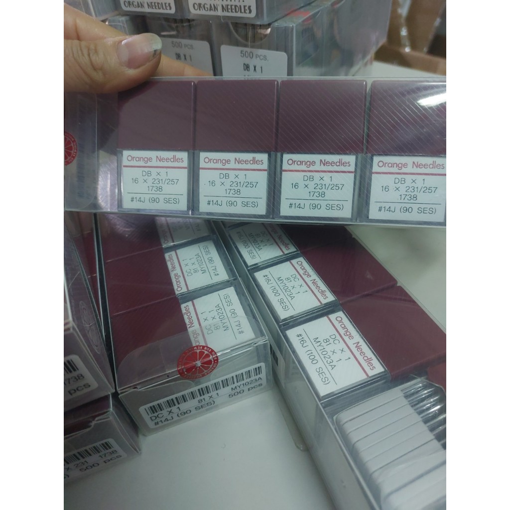 Kim Máy May DBx1 ORANGE NEEDLES – Hàn Quốc, Dành Cho Máy 1 Kim Công Nghiệp Cơ & Điện Tử (Vỉ 10 Cây)