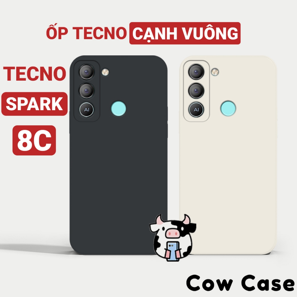Ốp lưng Tecno Spark 8C cạnh vuông Cowcase | Vỏ điện thoại Techno bảo vệ ...