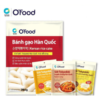 Combo bánh gạo Hàn Quốc 350g và sốt tokbokki 120g O'food