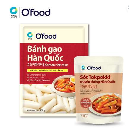 Combo bánh gạo Hàn Quốc 350g và sốt tokbokki 120g O'food