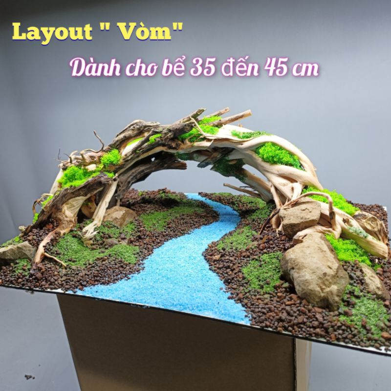 Layout Vòm dành cho bể cá thủy sinh, bể cá cảnh nuôi cá lóc, cá bầy ...