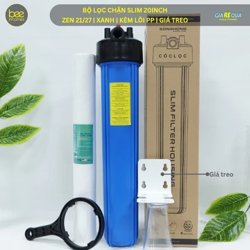 Bộ lọc thô, lọc chặn đầu nguồn Kaizen, 20 inch (phân loại bán lẻ và kèm bộ lõi PP và giá treo sắt)