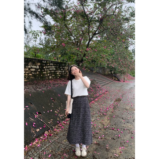 Chân váy nhung hoa nhí thiết kế Ma Vie