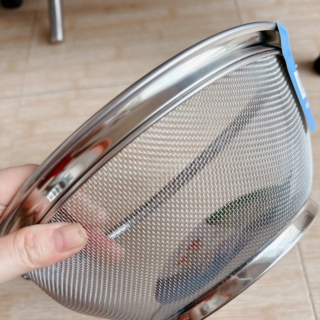 Rổ inox tròn lỗ nhỏ Cherry dùng để vo gạo, đựng trái cây tiện lợi - Rổ lưới vo gạo inox không gỉ tiện dụng