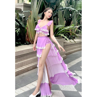 Sét bộ chân váy maxi tầng viền ren siêu hot (du lịch biển Hè)