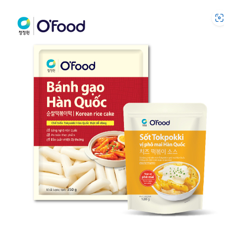 Combo bánh gạo Hàn Quốc 350g và sốt tokbokki 120g O'food
