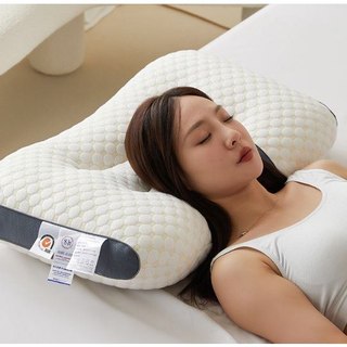 Gối công thái học M2T BEDDING ruột bông gòn trắng kháng khuẩn loại 1 - nặng 1kg/1 chiếc