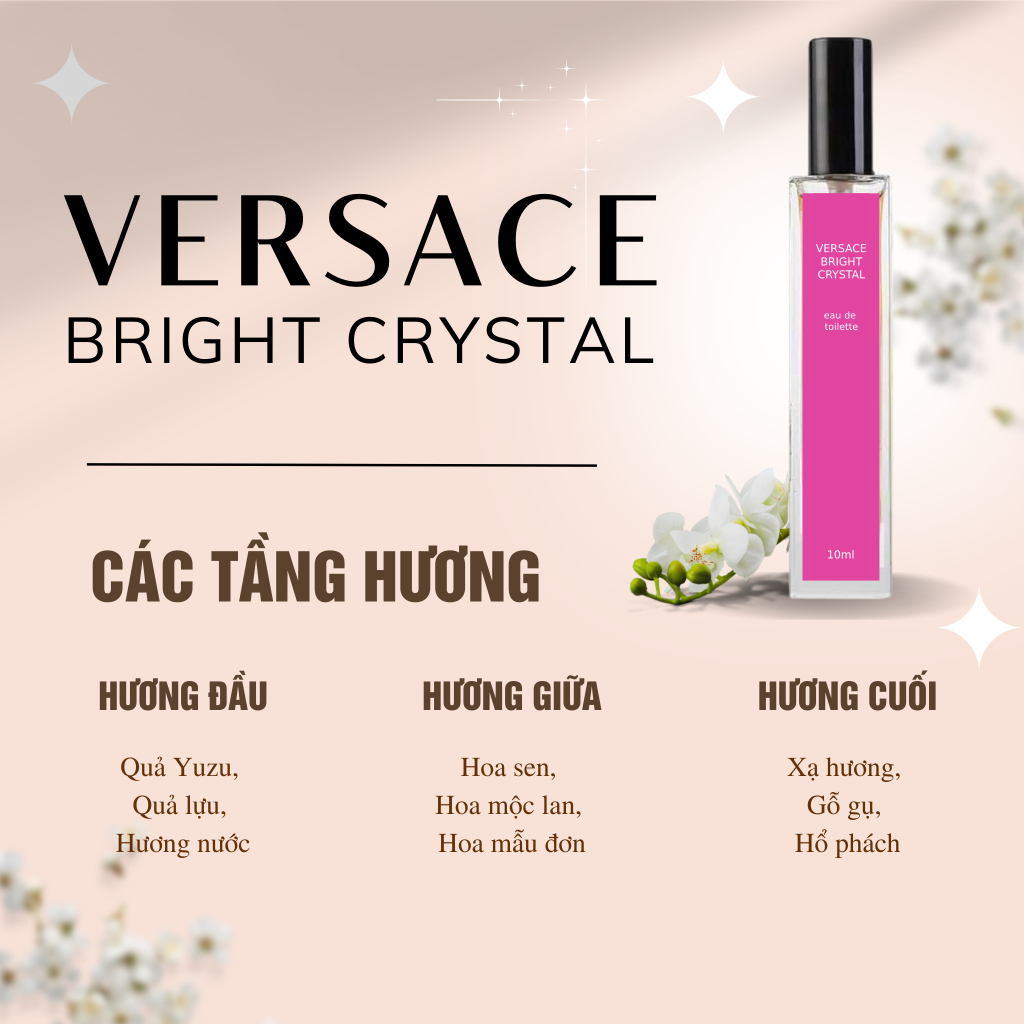 [Nước hoa chiết Cao Cấp 10ml] Versace Bright Crystal -Phong cách: Nữ tính, Tươi mát, Tinh tế, Dễ thương