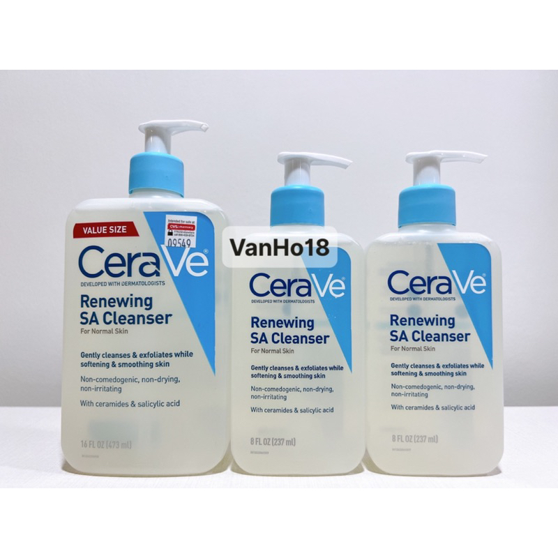 Sữa rửa mặt CeraVe Renewing SA Cleanser 237ml, 473ml | Shopee Việt Nam