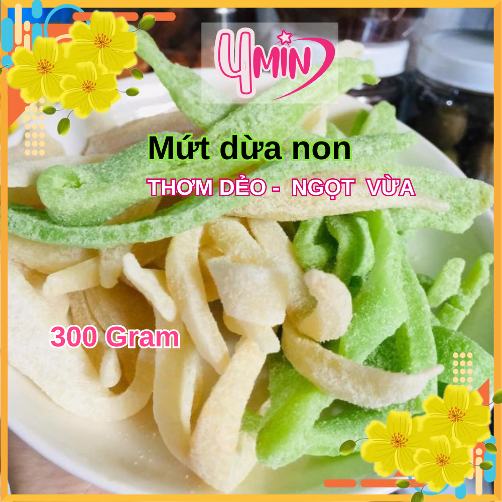 300g mứt dừa non trắng sữa, xanh màu lá dứa thơm dẻo ngọt vừa | Shopee ...