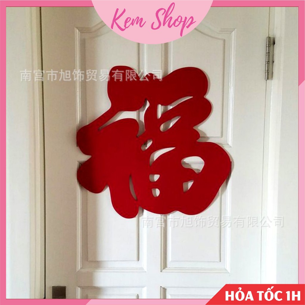Chữ Tết, chữ Phúc vải nỉ dạ trang trí Tết nguyên đán, năm mới - Kem Shop K65