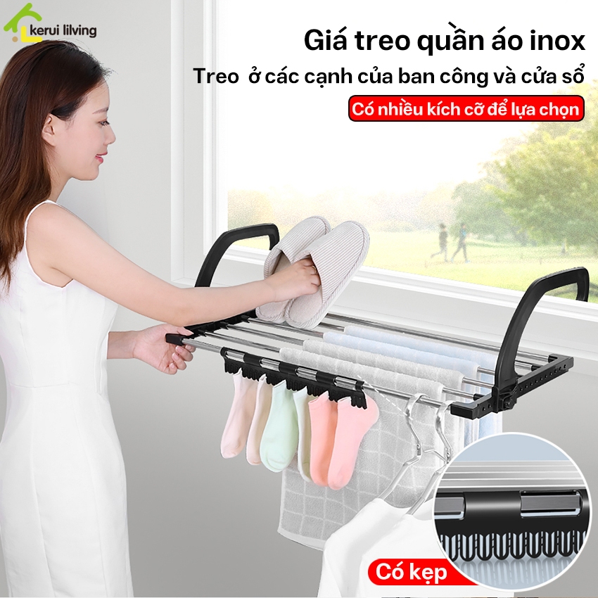 Giá treo lan can ban công LUMERA,giá phơi đồ treo,kệ treo ban công,kệ phơi đồ ban công đa năng gấp gọn