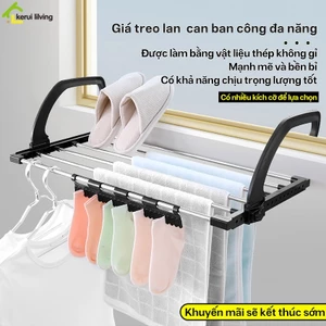 Giá phơi đồ đa năng treo ban công LUMERA, kệ treo để chậu hoa ban công, kệ treo để đồ thông minh thép