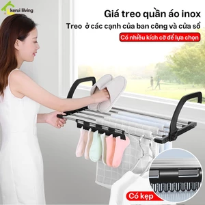 Giá treo lan can ban công LUMII, giá phơi đồ treo, kệ treo ban công, kệ phơi đồ ban công đa năng