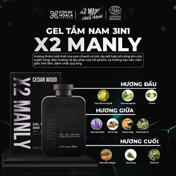 Combo Vì Anh Ngon X2 Manly- Sữa tắm hương nước hoa 3in1 Cocayhoala 320g & Gel vệ sinh nam 150g - KT