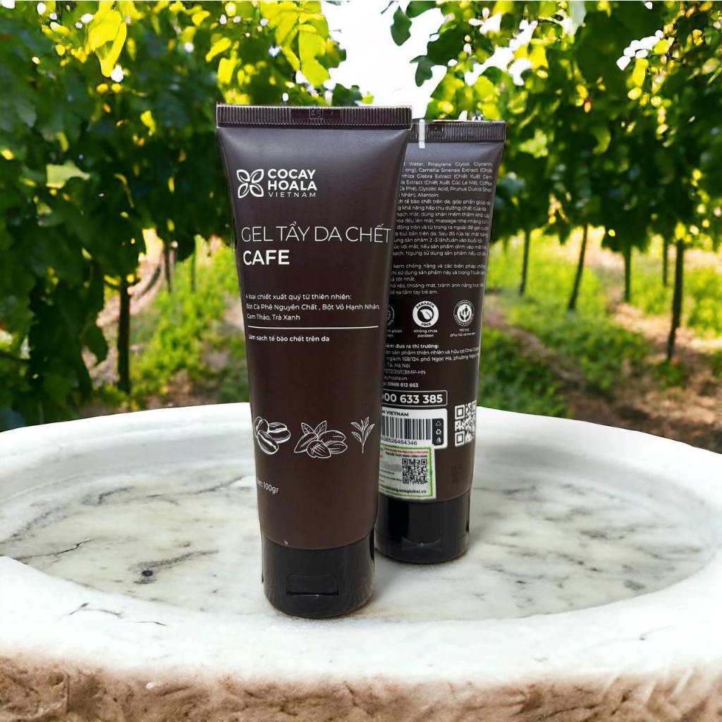 Ảnh Gel Tẩy Da Chết Cà Phê Cỏ Cây Hoa Lá 100g Làm Sạch Tế Bào Chết Trên Da 3