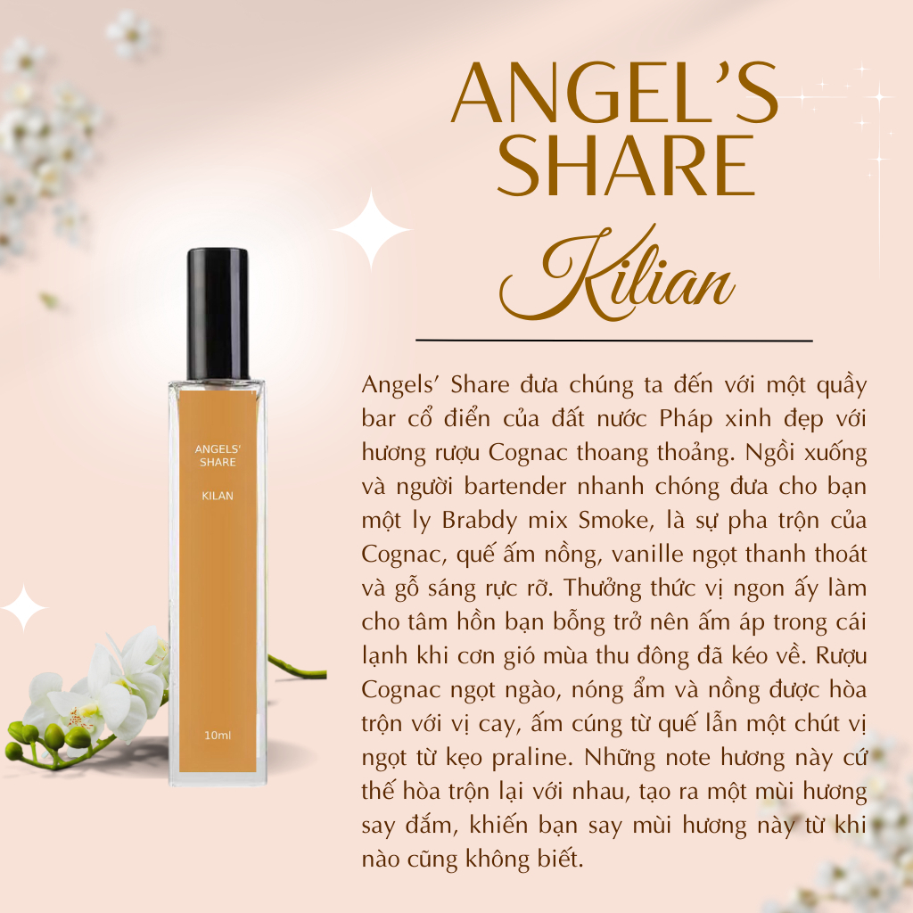 [Nước hoa chiết Cao Cấp 10ml] Kilian Angel's Share -Phong cách: Quyến rũ, Cuốn hút, Sang trọng