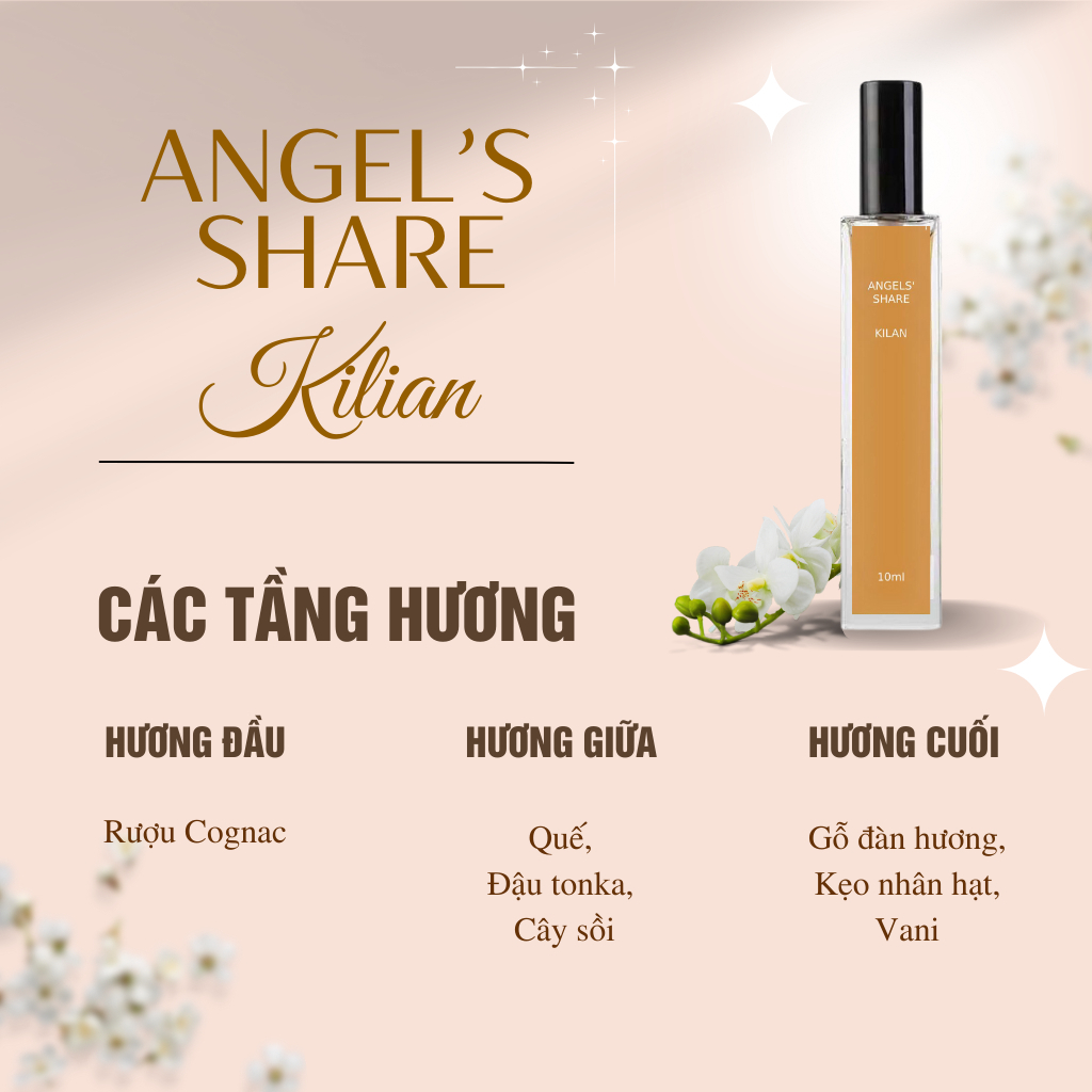 [Nước hoa chiết Cao Cấp 10ml] Kilian Angel's Share -Phong cách: Quyến rũ, Cuốn hút, Sang trọng