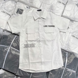 (CÓ TÚI) Áo Sơ Mi Nam Tay Ngắn Logo Thêu LODEFASHION New TREND 2024