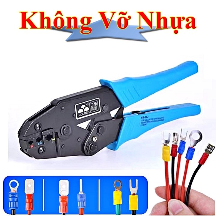 Kìm bấm cos HS-30J đa năng, kiềm bóp cốt trần và bọc nhựa, kềm ép đầu ...