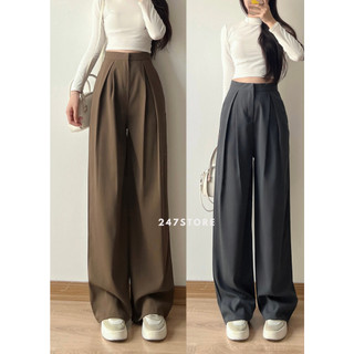 Quần tây nữ ống rộng cài khuy chất GOD- 247store - Quanongrong382_P13K12
