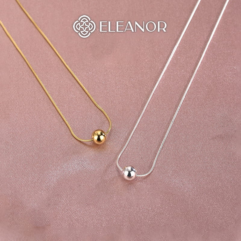 Dây chuyền nữ Eleanor Accessories thiết kế mặt tròn trơn vòng cổ basic phụ kiện trang sức 6175