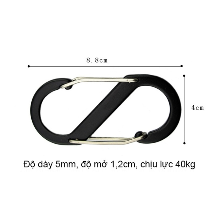 Ảnh Móc Khóa Đi Phượt Cao Cấp Móc Số 8 Leo Núi Chất Liệu Hợp Kim Nhôm Chắc Chắn Cleacco MKDP8 Boro Sport ( Màu Ngẫu Nhiên ) 2