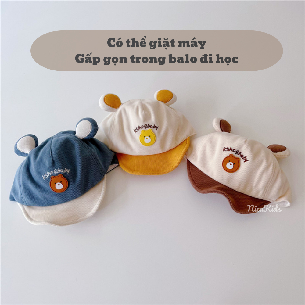 Mũ Lưỡi Trai Hình Tai Gấu Dễ Thương Cho Bé 6-24 Tháng Tuổi mesocshop