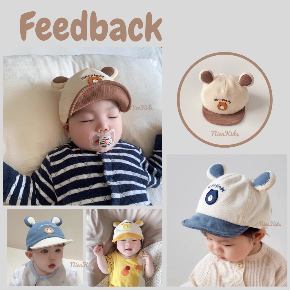 Mũ Lưỡi Trai Hình Tai Gấu Dễ Thương Cho Bé 6-24 Tháng Tuổi mesocshop