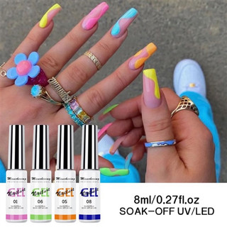 Set 12 chai gel cọ nét vẽ móng siêu mảnh - gel vẽ móng 12 tông màu tiện lợi