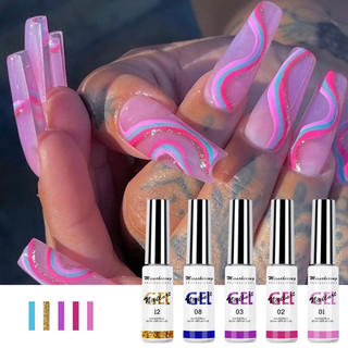 Set 12 chai gel cọ nét vẽ móng siêu mảnh - gel vẽ móng 12 tông màu tiện lợi