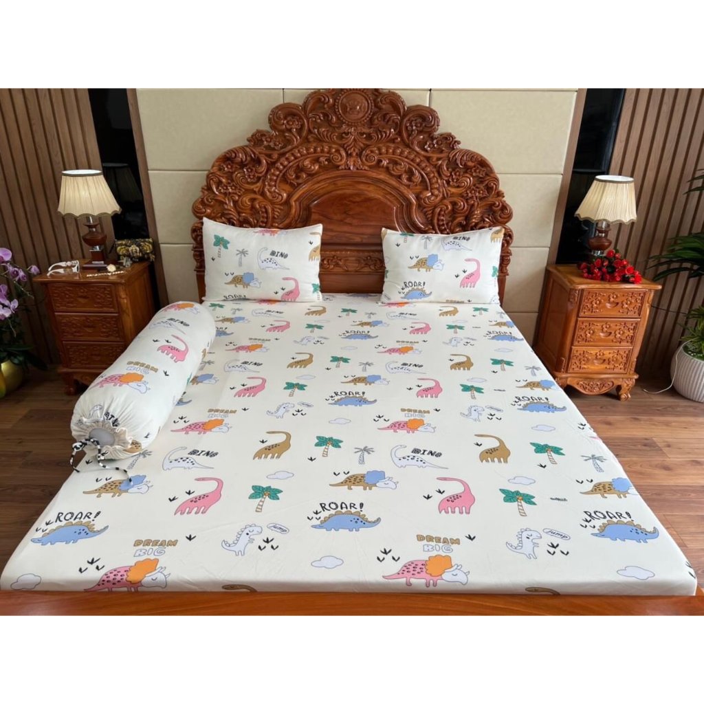 size 1m4*2m Bộ ga thun hàn quốc 4 món (1 ga, 2 vỏ nằm, 1 vỏ ôm) . ship hỏa tốc