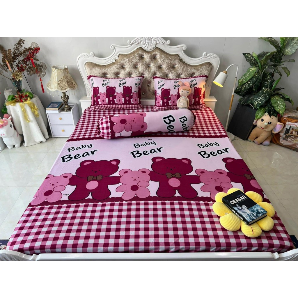 Bộ ga 4 món thun hàn quốc, VỎ ÔM DÂY KÉO, HÀNG HIẾM, sạch sẽ, vải thun co giãn