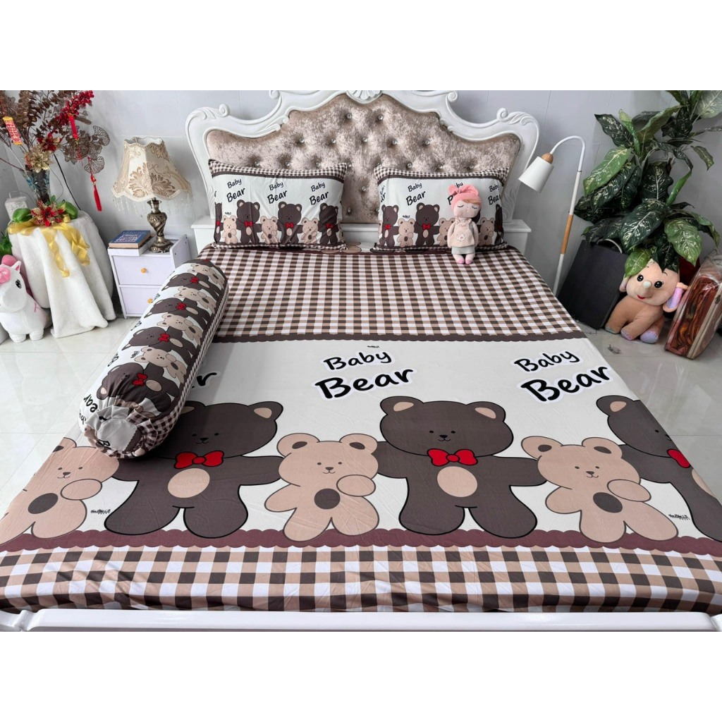 Bộ ga 4 món thun hàn quốc, VỎ ÔM DÂY KÉO, HÀNG HIẾM, sạch sẽ, vải thun co giãn