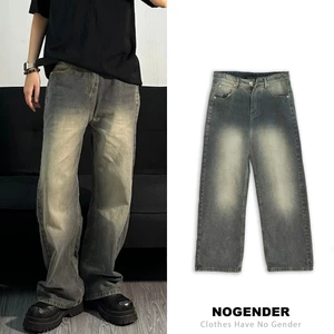QUẦN BAGGY DENIM MÀU XÁM WASH UNISEX