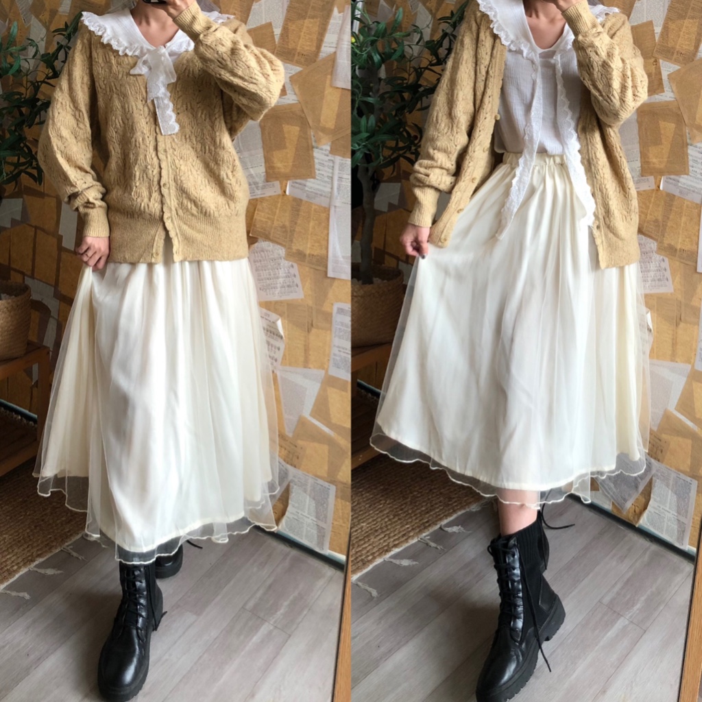 Áo khoác len, áo choàng nữ, áo khoác ngoài  2hand phong cách mori, tiểu thư, layer, khoác hoa nhí vintage