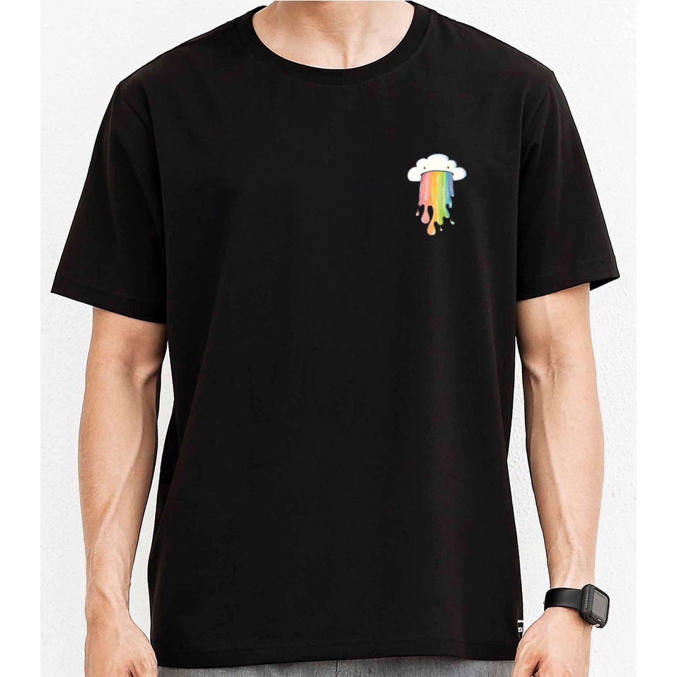 Áo thun đen High up in hình Cloud7 co dãn thấm hút mồ hôi đủ size 40-100kg form rộng Basetee Unisex