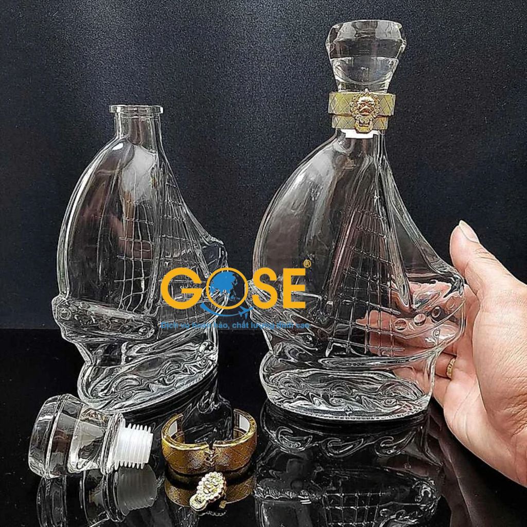 Ảnh Chai rượu Thuyền Buồm GOSE thủy tinh 500ml cáo cấp trang trọng dùng đóng giỏ quà trang trí 4