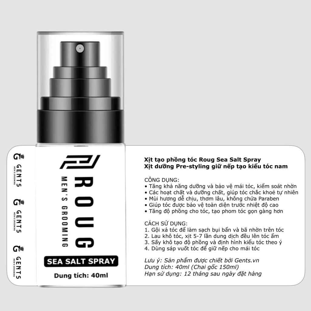 Xịt tạo phồng tóc Roug Sea Salt Spray 150ml - Xịt dưỡng pre-styling giữ ...