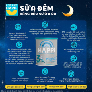 [Giá Tốt] Sữa Happi ngày và đêm đủ số 600gr Úc