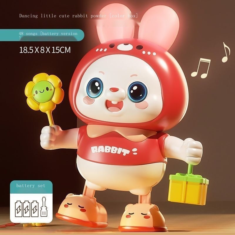 Đồ chơi thỏ Robot nhảy múa có đèn nhạc di chuyển vui nhộn  dễ thương - An toàn cho bé