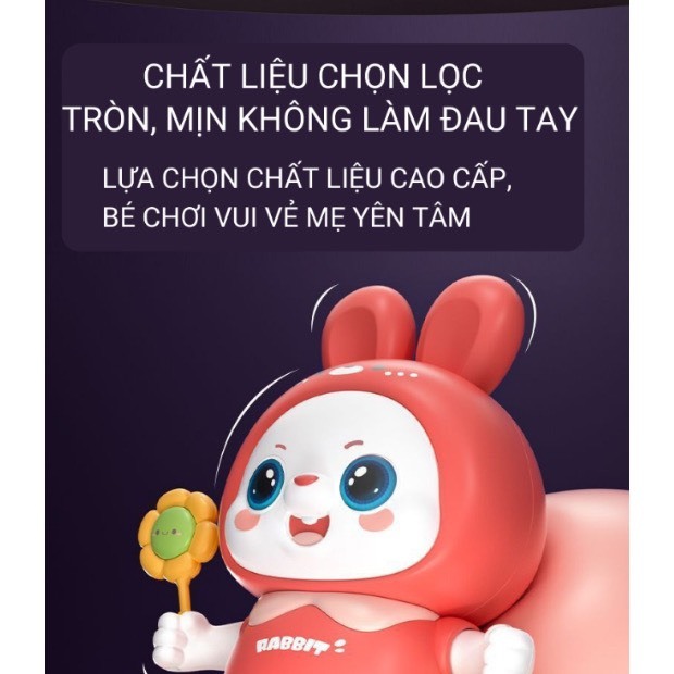 Đồ chơi thỏ Robot nhảy múa có đèn nhạc di chuyển vui nhộn  dễ thương - An toàn cho bé