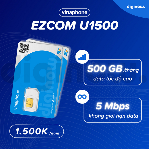Sim 4G Vinaphone 1 Năm U1500, Sim Trọn Gói 1 Năm Tặng 500GB 1 Tháng ...