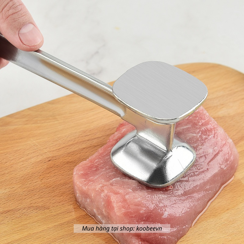 Búa Dần Thịt, Đập Tỏi Gừng 2 Đầu KOOBEE - Dụng Cụ Làm Mềm Thịt Đa Năng, Không Gỉ, Bền Đẹp | NB27